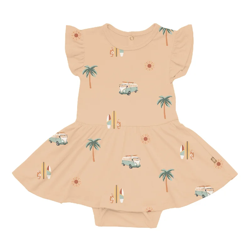 TightbudgetTwirl Bodysuit Dress in Surf