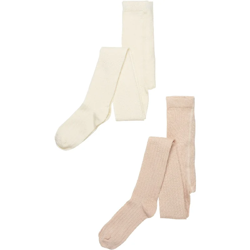 TightsportsbraMinymo Off white Stocking - rib (2-Pack)