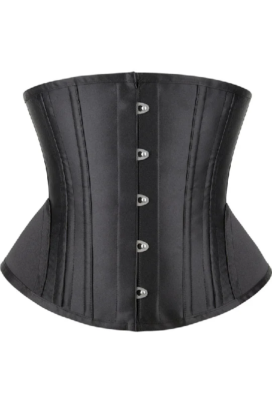 TightsportsbraBlack Boned Lace-Up Underbust Corset Top