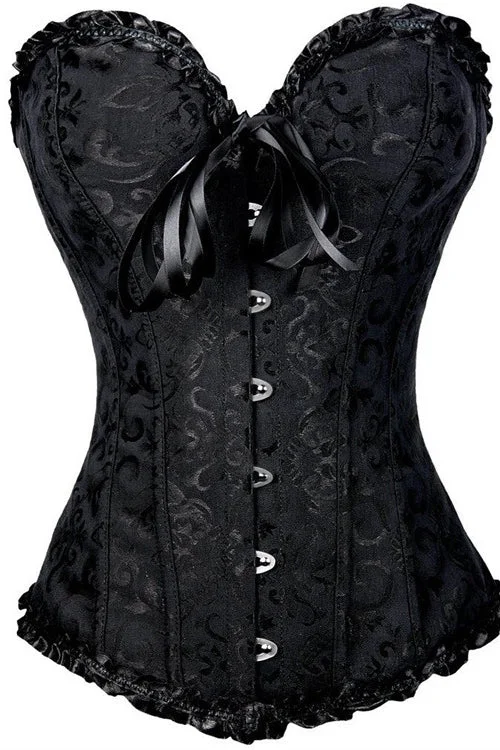 TightframeBlack Strapless Lace Bustier Corset Top