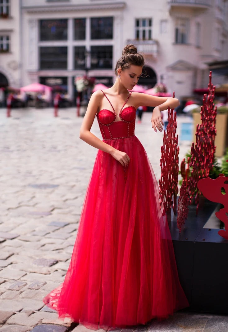 TightgloveSeductive Corset Evening Gown in Watermelon