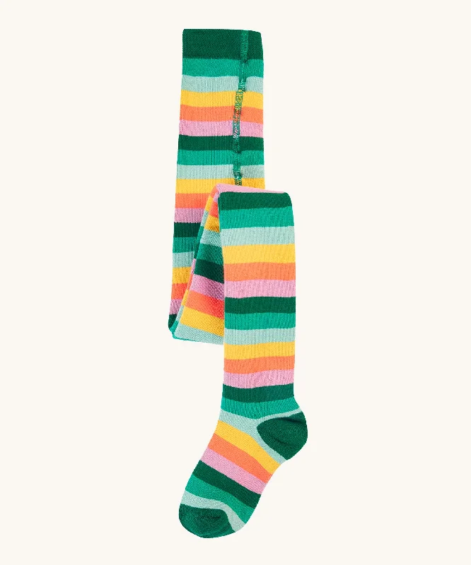 TightbudgetFrugi Toasty Tights - Cantaloupe Multi Stipe