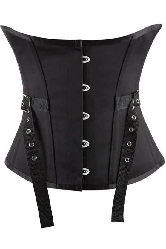 TightknotBlack Lace-Up Boned Underbust Corset Top