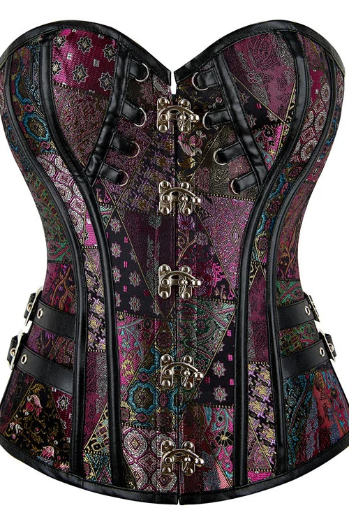 TightsportsbraGothic Purple Strapless Lace-Up Boned Bustier Corset Top