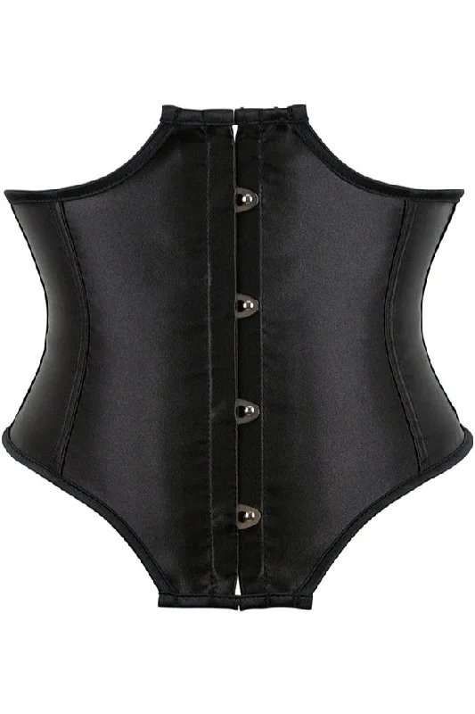 TightfocusBlack Lace-up Underbust Corset Top