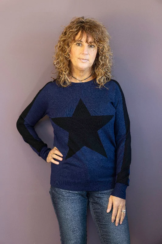 Star Crew NeckLounge Knit Tops