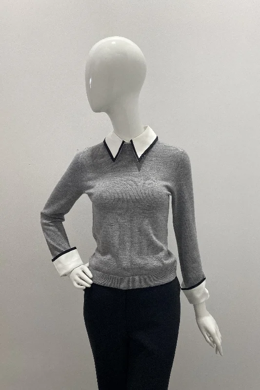 Alice & Olivia Porla Collared SweaterPerformance Knit Tops