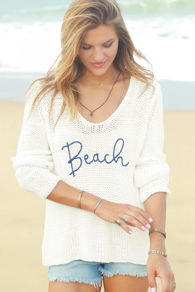 Beach Maui V CottonOversized Knit Tops