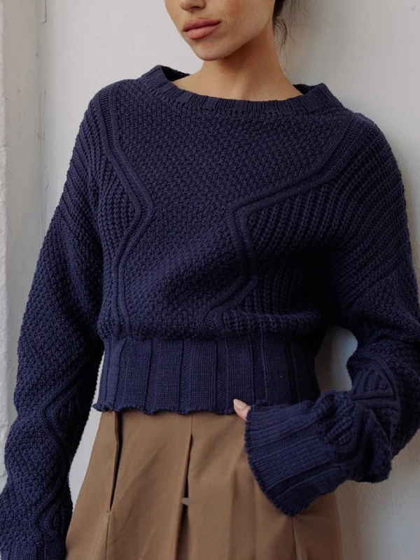 Gracie Cable SweaterEmbellished Knit Tops