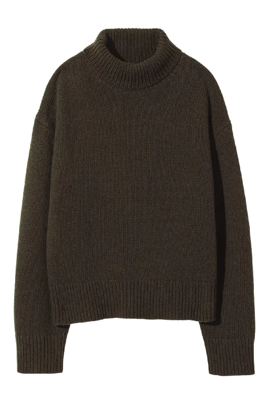 Nili Lotan Omaira Sweater in Dark PineGraphic Knit Tops