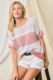 Stripe SweaterLayered Knit Tops