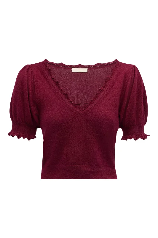 Ulla Johnson Polline Top in MalbecAlpaca Knit Tops