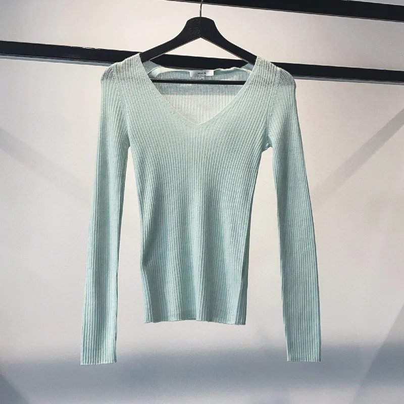 Vince Slim Rib V-neck SweaterGraphic Knit Tops