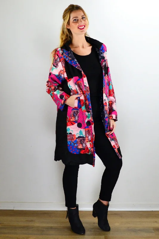 Hunting JacketsAbstract Print Fuchsia Corduroy Jacket