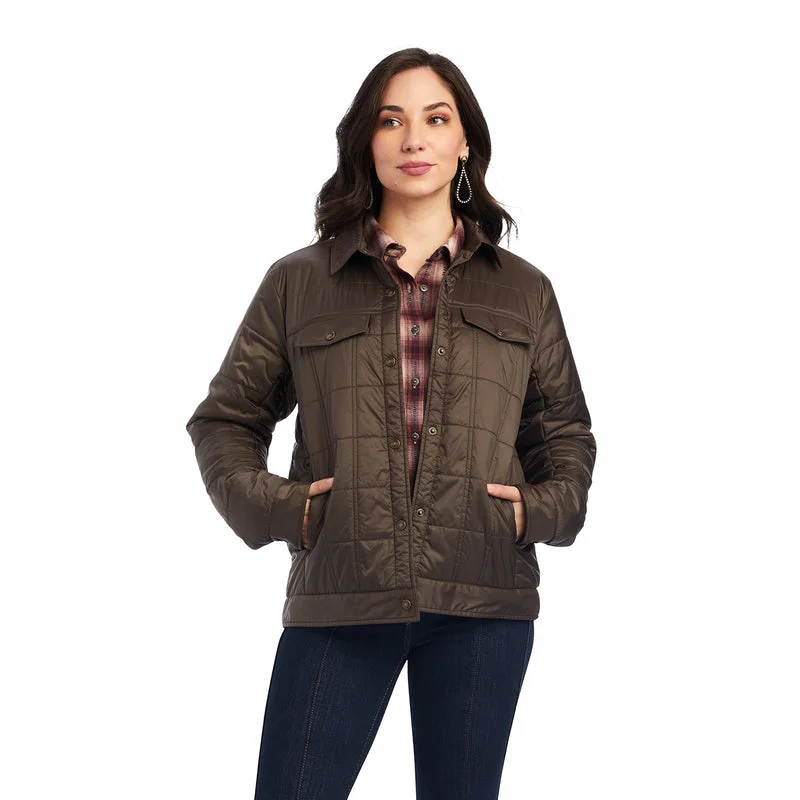 Zippered Jackets'Ariat' Women's Puffer Trucker Insulated Jacket - Banyan Bark