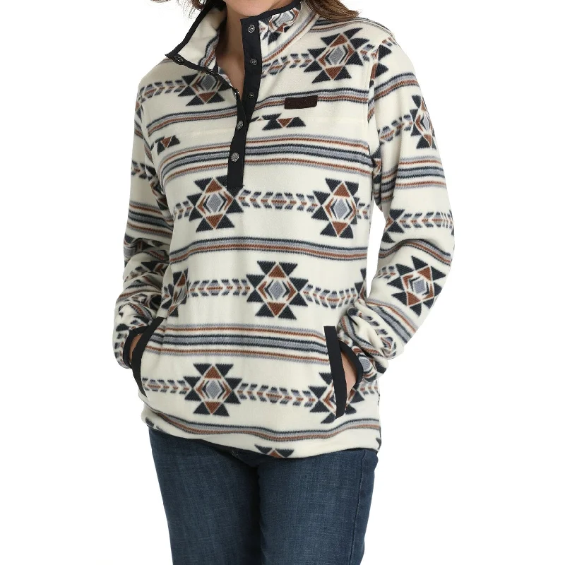 Logo JacketsCinch Women's Cream Aztec Fleece Jacket