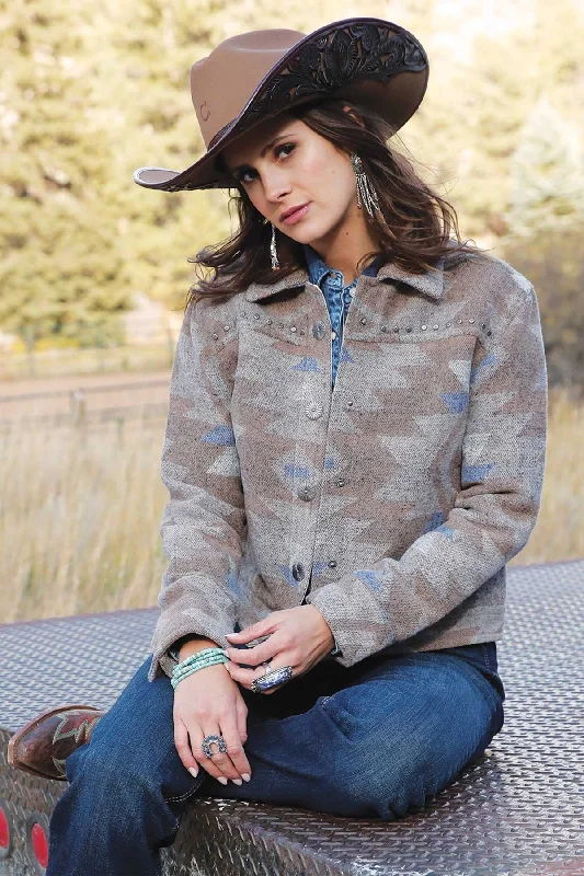 Painted JacketsCruel Women’s Tweed Tan Trucker Jacket