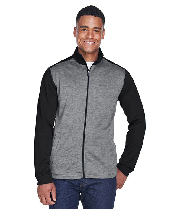 Puffer JacketsDG796 - Devon & Jones Mens Newbury Colorblock Mélange Fleece Full-Zip Jacket