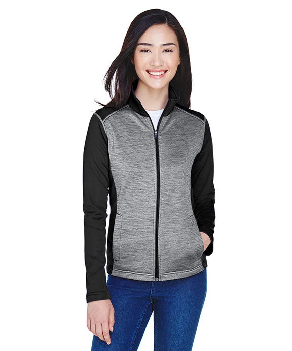 Hooded JacketsDG796W - Devon & Jones Ladies Newbury Colorblock Mélange Fleece Full-Zip Jacket