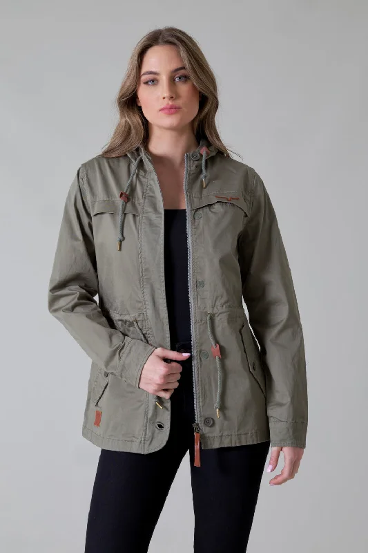 Faux Leather JacketsKimes Ranch Women's All Weather Longrider Anorak Jacket-Dark Sage