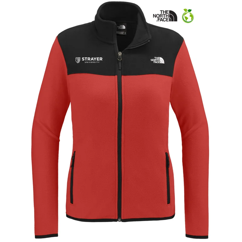 Camping JacketsNEW STRAYER The North Face® Ladies Glacier Full-Zip Fleece Jacket - Rage Red / TNF Black