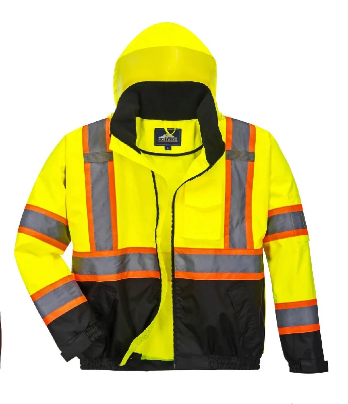 Cultural JacketsPortwest Hi-Vis Contrast Tape Bomber Jacket - US368