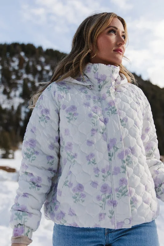 Cultural JacketsQuilted Jacket in Lavender Floral - FINAL SALE