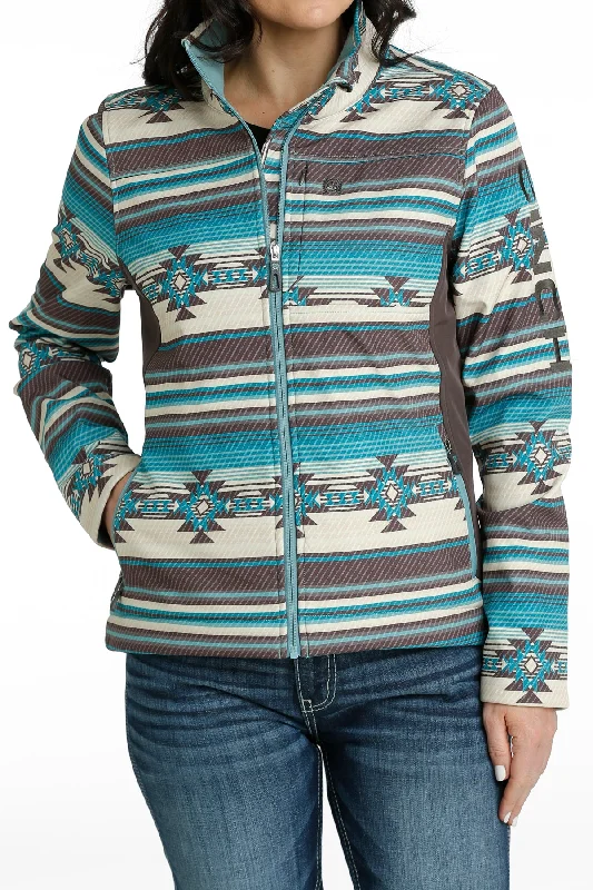 Sequined JacketsCinch Women's Turquoise/Grey Aztec Stripe Bonded Conceal Carry Jacket