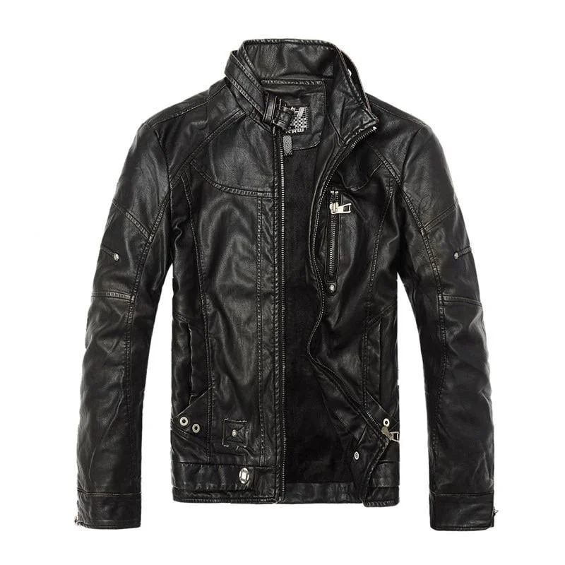 Fringed JacketsWarm Men Motorcycle Leather Jacket