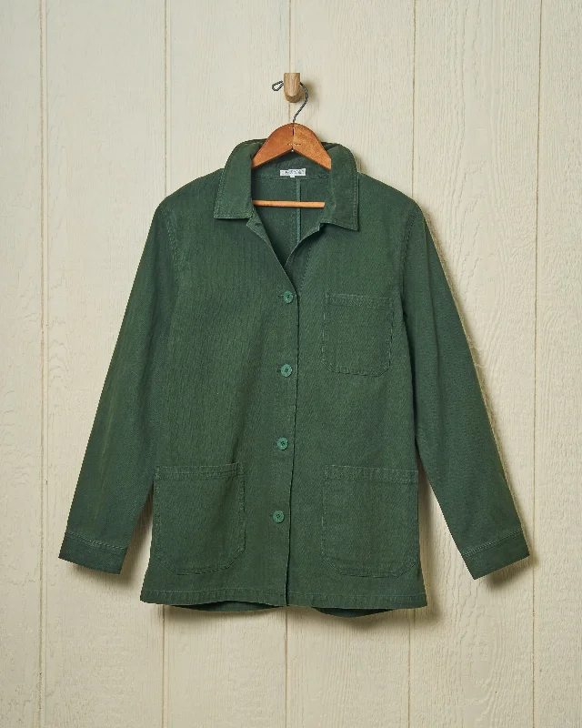 Puffer JacketsWomen’s French Workman’s Jacket in Parks Department Green Herringbone