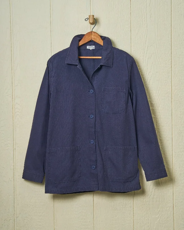 Branded JacketsWomen's French Workman’s Jacket in Navy Herringbone