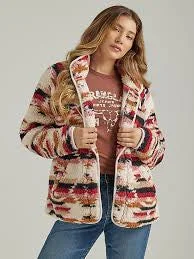 Hiking JacketsWrangler Womens Retro Printed Sherpa Jacket