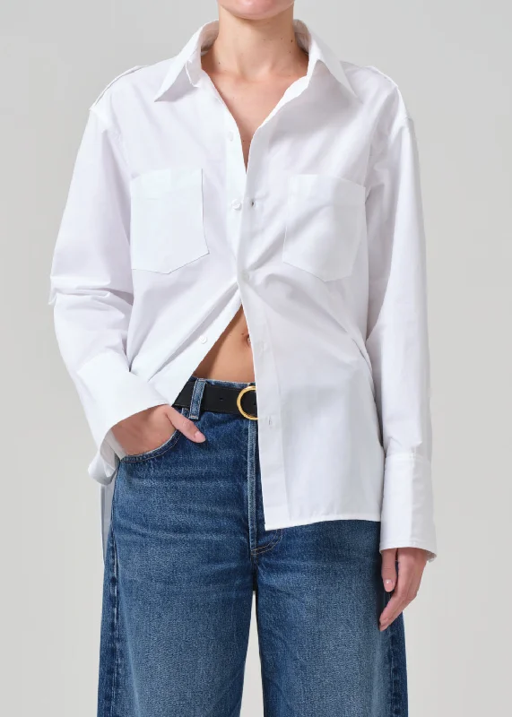 Velvet ShirtsAri Shirt in White