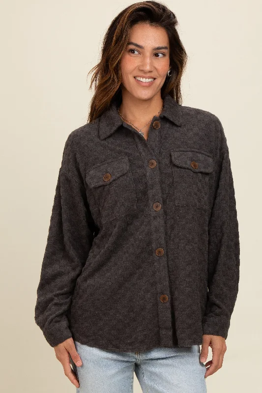 Mesh ShirtsBlack Checker Plaid Button Down Shirt