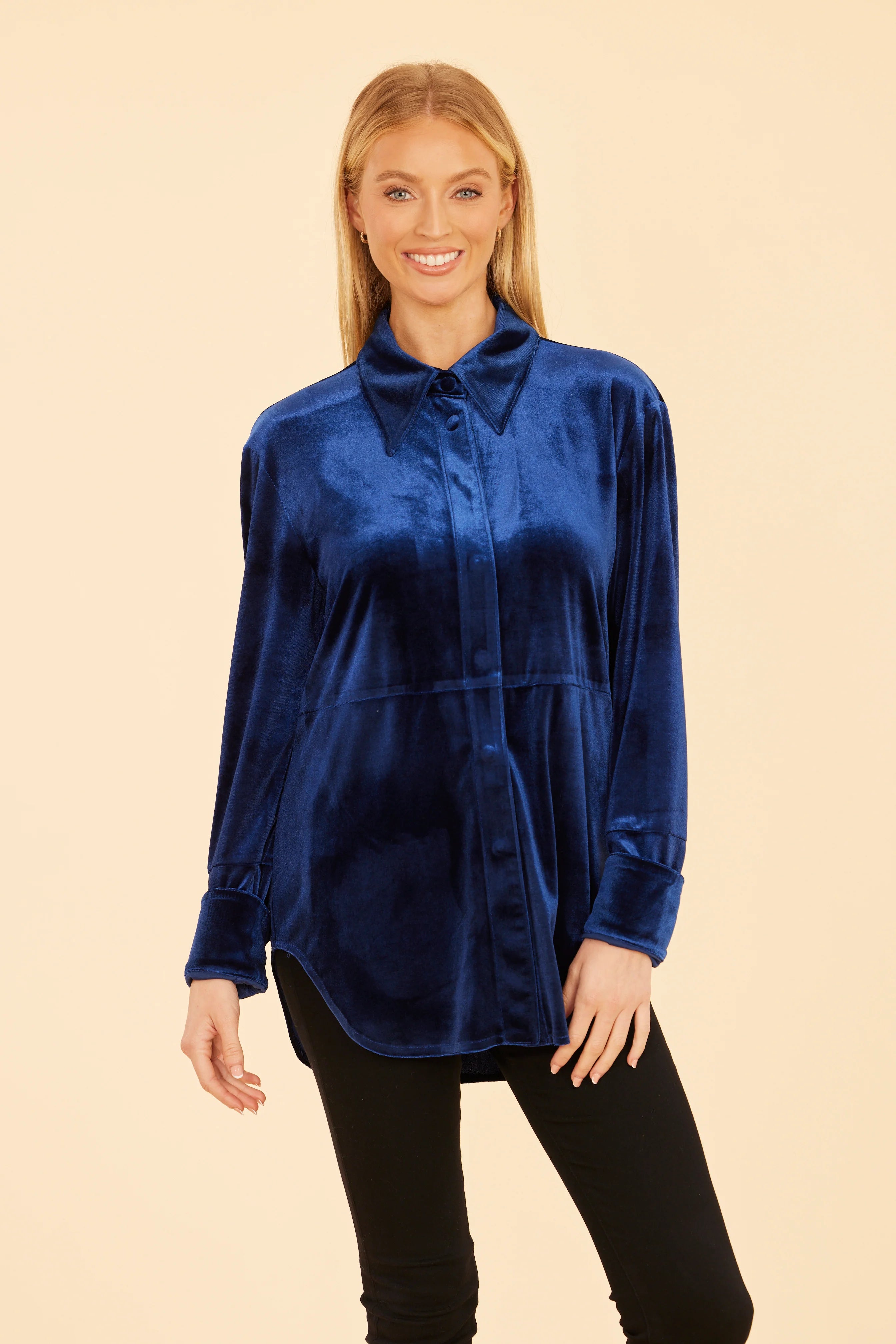 Cotton ShirtsDolce Cabo Velvet Button-Up Shirt