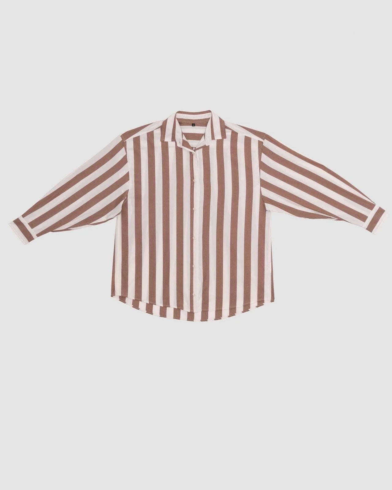 Painted ShirtsBrown White Stripe Loose Ole Shirt