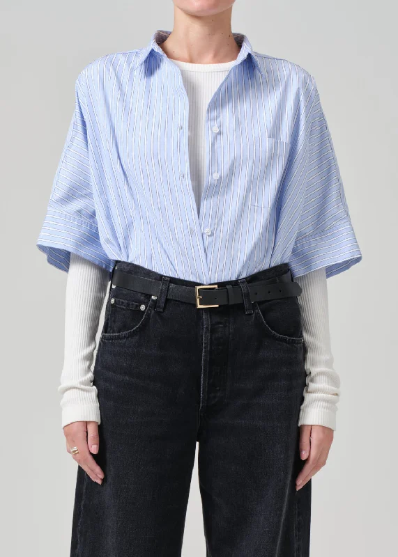 Rayon ShirtsClaire Origami Shirt in Melissani Stripe