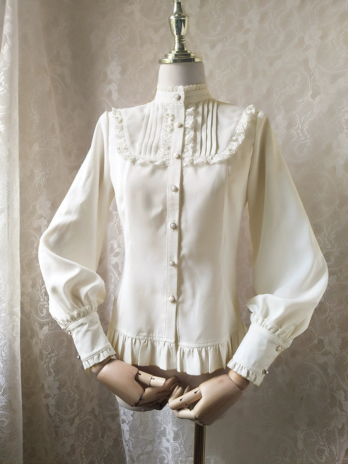 Gym ShirtsYoulan Lane~Classic Lolita Shirt Elegant Lollita Blouse With Stand Collar