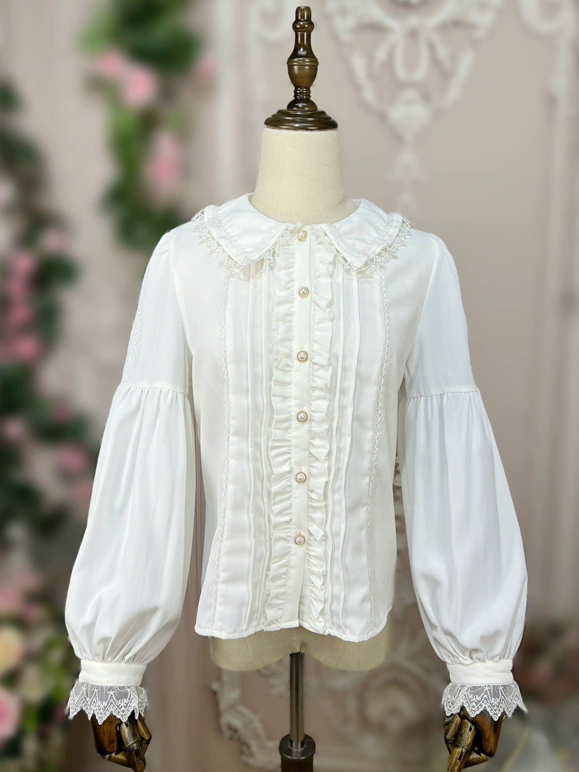 Asymmetrical ShirtsDMFS Lolita~Sweet Lolita Blouse Winter Doll Collar Shirt Long Sleeve Fit Top