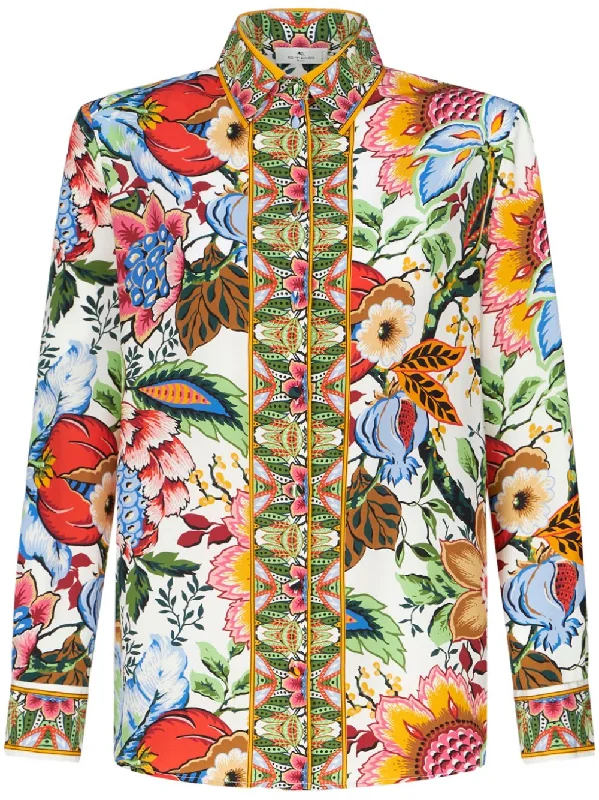 Logo ShirtsETRO Feminine Multicolor Printed Silk Shirt for Spring/Summer 2024