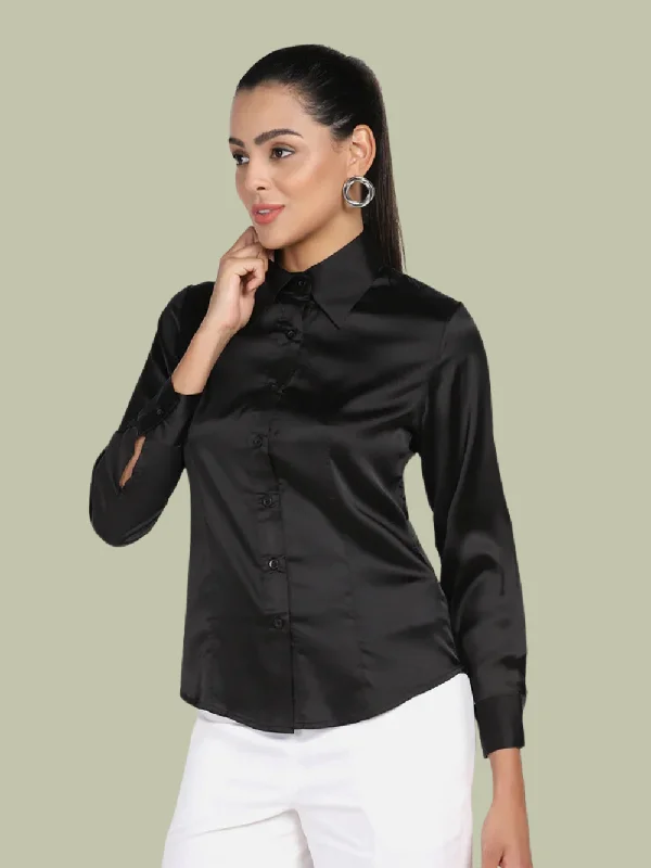 Cultural ShirtsSatin Stretch Shirt - Black