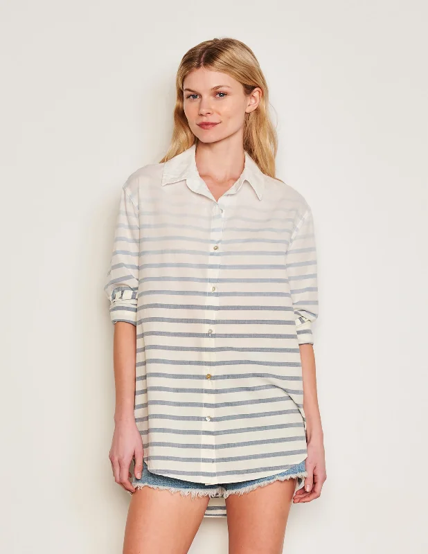 Metallic ShirtsSundry Changing Tide Stripe Classic Shirt in Deep Navy