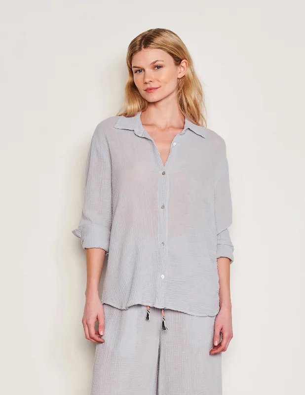 Lounge ShirtsSundry Classic Shirt in Blue Linen