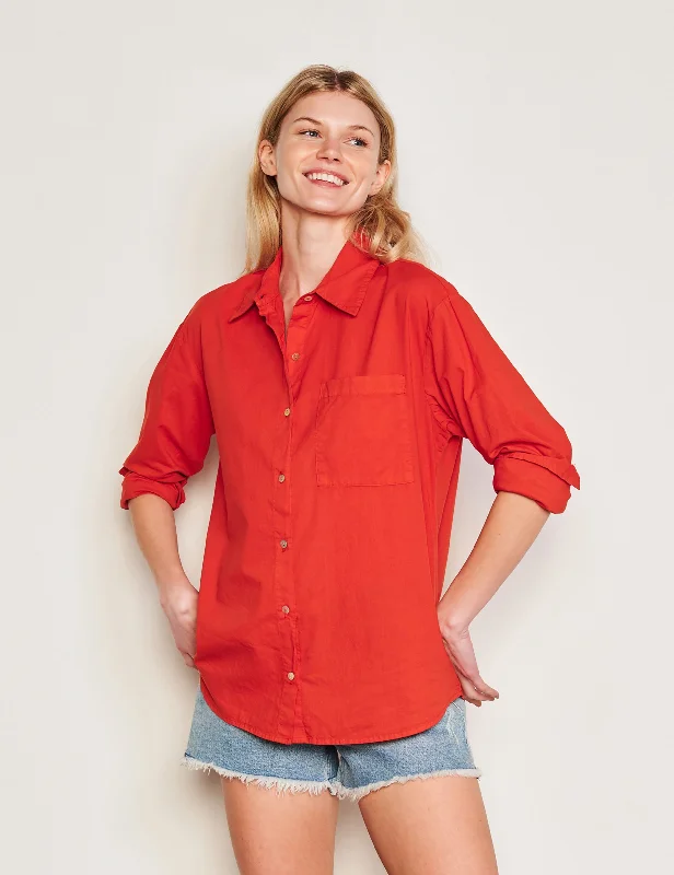 Polyester ShirtsSundry Classic Shirt in Burnt Red