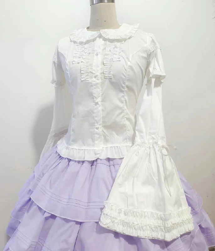 Cotton ShirtsSweet Angel~Daily Lolita Splicing Sleeve Shirt