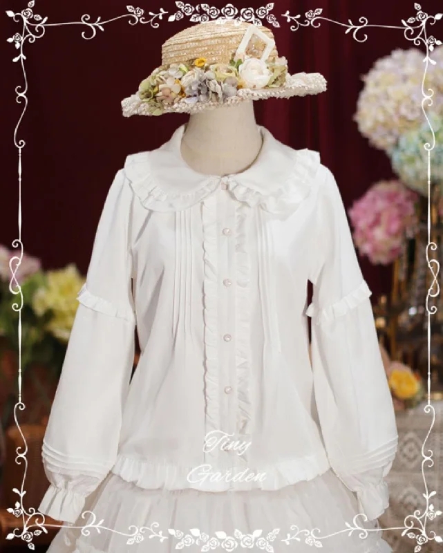 Ribbed Cuff ShirtsTiny garden~Cute Lolita Blouse Long Sleeve Lolita Shirt