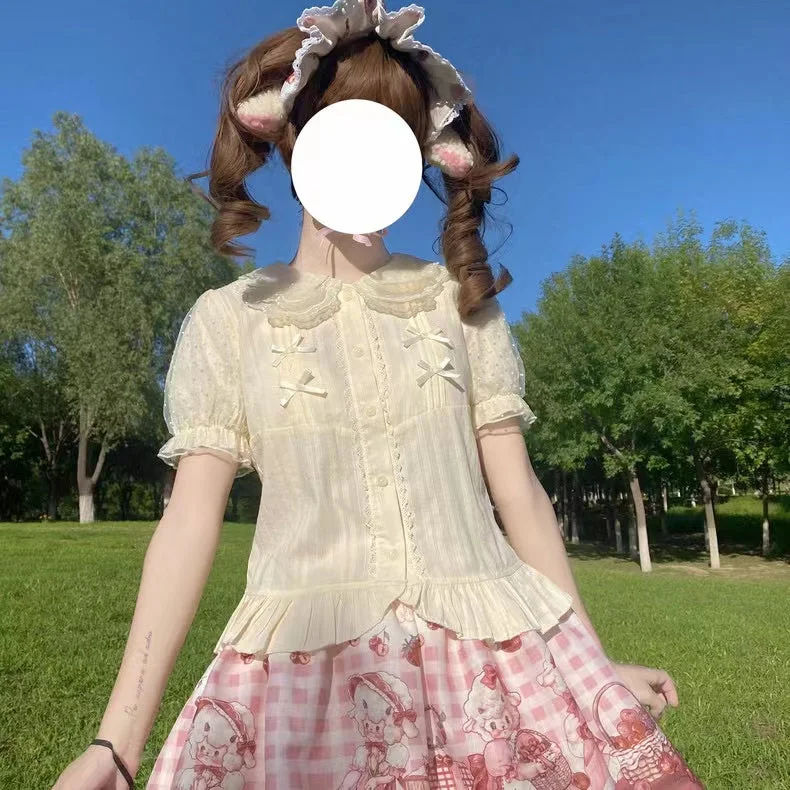 Rainproof Shirts(Buyforme)Yaya~Little Fluttershy~Multi-Colored Cotton Lolita Shirt