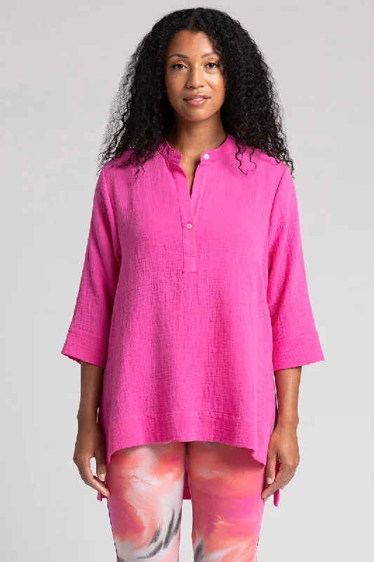 Luxury ShirtsCotton Gauze Overshirt | Peony