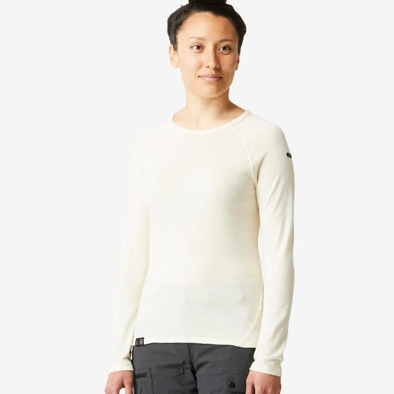 Cashmere ShirtsForclaz Women's MT500 100% Merino Wool Long-sleeve Shirt