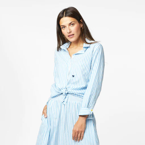 Leather-Paneled ShirtsMia Cabana Stripe Shirt